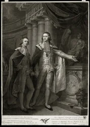 Porträts der Großfürsten von Russland Alexander I Pavlovitch und Konstantin Pavlovitch