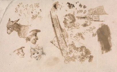 Ein Blatt mit leichten Skizzen