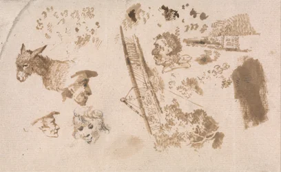 Ein Blatt mit leichten Skizzen