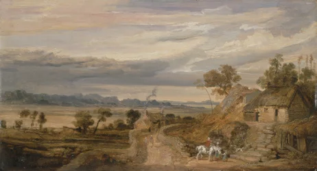 Landschaft mit Hütten