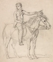 Lord Stanhope (später Earl of Chesterfield) als Junge, auf einem Pony reitend