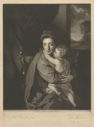 Caroline Curzon (geb. Colyear), Lady Scarsdale, und ihr Sohn, Ehrenwerter John Curzon