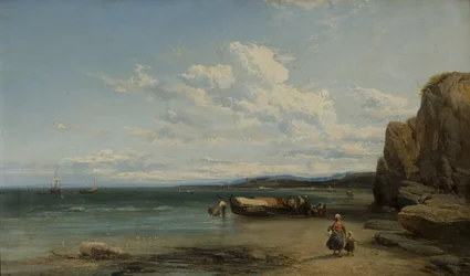 Küstenlandschaft mit Booten, 1863
