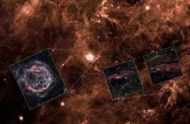 Cassiopeia A Licht-Echos (Spitzer Kontext)