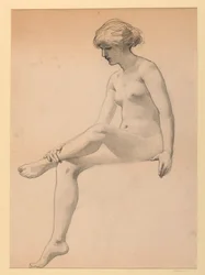 Sitzender weiblicher Akt