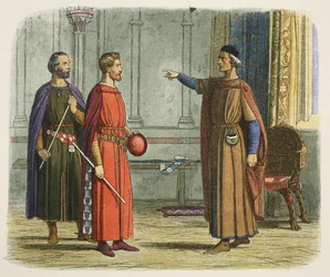 König Edward I. bedroht den Lord Marshal