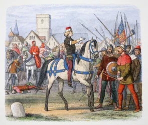 König Richard II. trifft die Rebellen in Smithfield, Bauernaufstand, 1381, 1864