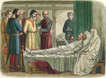 Richard begnadigt den Bogenschützen, der ihn erschoss, 1199, 1864