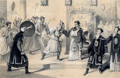 Der Kaiser Weit-Soong und sein Hof, von den Tartaren gefangen genommen, 1847