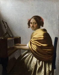 „Junge Frau am Virginal“ um 1670, Maße 25,1 x 20 cm, Privatsammlung