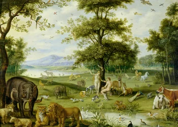 Adam und Eva im Garten Eden, ca. 1600