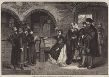 Luther, als Chorsänger, singt Hymnen von Tür zu Tür in Eisenach