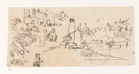 Stadt- oder Dorfszene