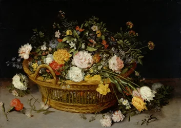 Ein Korb mit Blumen, wahrscheinlich 1620er Jahre