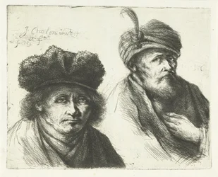 Zwei Männer, mit Hut und Turban