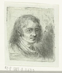 Erwachsener Mann mit halblangem Haar