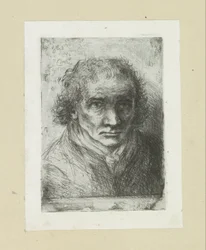 Erwachsener Mann mit Schal (The Compleat Work of Etchings by John Chalon)