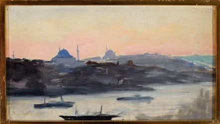Blick auf die Stadt am Abend. Von der Reise nach Konstantinopel
