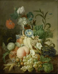 Stillleben mit Blumen und Früchten