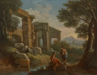 Klassische Landschaft mit zwei Figuren