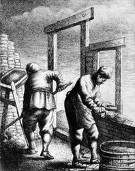 Maurer, aus einer Serie mit Darstellungen von Handwerken und Berufen, ca. 1635