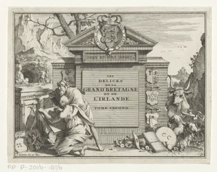 Mann zeigt einem jungen Mann eine Ruine