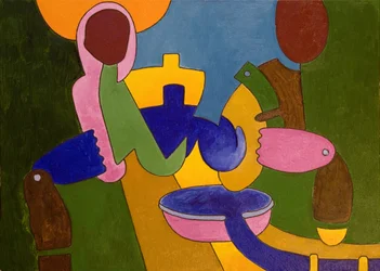 Ein Paar Bauern bereiten ihr Abendessen vor, 2007