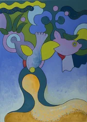 Die kleine Meerjungfrau in verschmutzten Gewässern