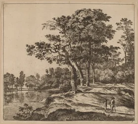 Landschaft mit vier Bäumen