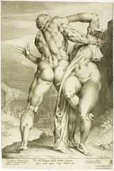 Die Entführung einer Sabinerin, Ansicht von hinten