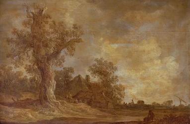 Bewaldete Landschaft mit Figuren und Eiche