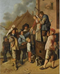 Volkssänger, die ihre Lieder verkaufen