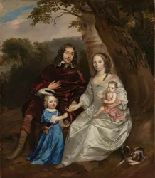 Govert van Slingelandt (1623-90), Herr von Dubbeldam. Mit seiner ersten Frau Christina van Beveren und ihren zwei Söhnen