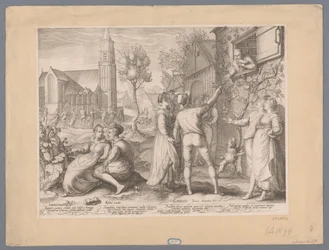 Junge Paare, die Spaß haben und tanzen, 1596
