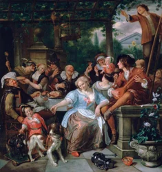 Fröhliche Gesellschaft auf einer Terrasse, ca. 1673-1675