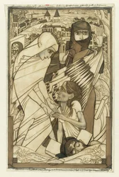 Die Hilfeleistung während der Flutkatastrophe von 1926, symbolisch dargestellt