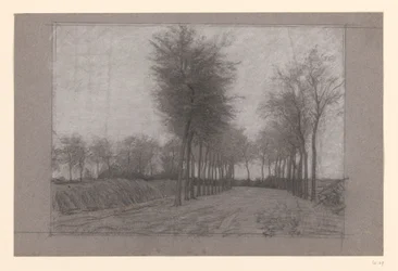 Landweg mit Bäumen auf beiden Seiten