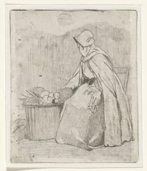 Sitzende Marktfrau
