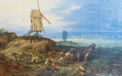 Landschaft mit Windmühlen