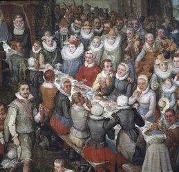 Hochzeitsbankett unter Vorsitz von Erzherzog Albert von Österreich und der Erzherzogin (Detail)