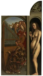 Musizierende Engel und Eva