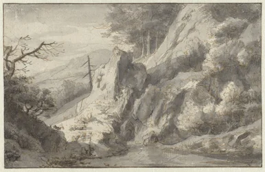 Berglandschaft mit toter Konifere