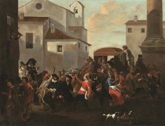 Ein Karneval auf einem römischen Platz