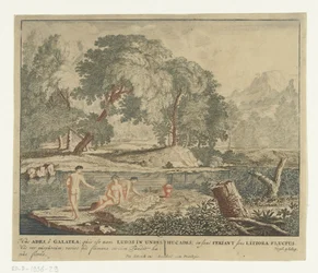 Drei Nymphen baden in einem Teich. Szenen aus Vergils Gedichtsammlung Bucolica (Serientitel)