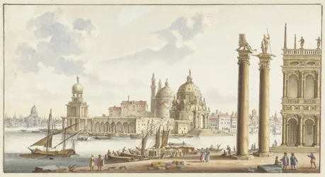 Ansicht der Sta. Maria della Salute vom Markusplatz in Venedig