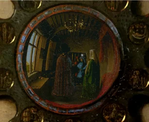 (Detail) aus dem Porträt von Giovanni Arnolfini und seiner Frau