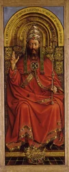Der Genter Altar. Anbetung des mystischen Lammes: Gott der Allmächtige, 1432.