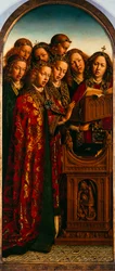 Der Genter Altar. Anbetung des mystischen Lammes: Singende Engel