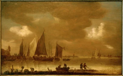 Einbringung des Fischfangs in Abendstimmung