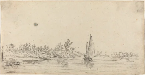 Segelboot auf einem Flussmündungsgebiet